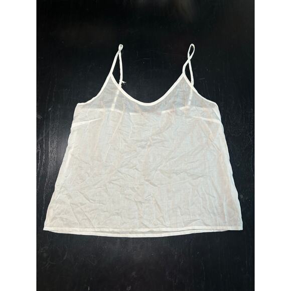 Capsule- Basic White Cami- Semi Sheer- Adjustable Straps- Sz 36 US Small - Picture 1 of 8